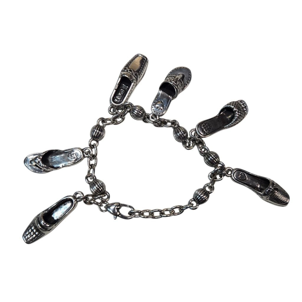 Brighton Bracelet Women's Silver Plated Shoe Charm Collectible Adjustable Size